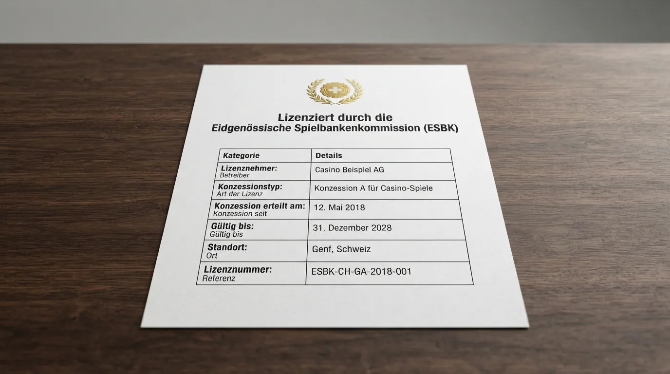 Offizielles Dokument mit ESBK-Logo und Schweizer Wappen auf einem Schreibtisch