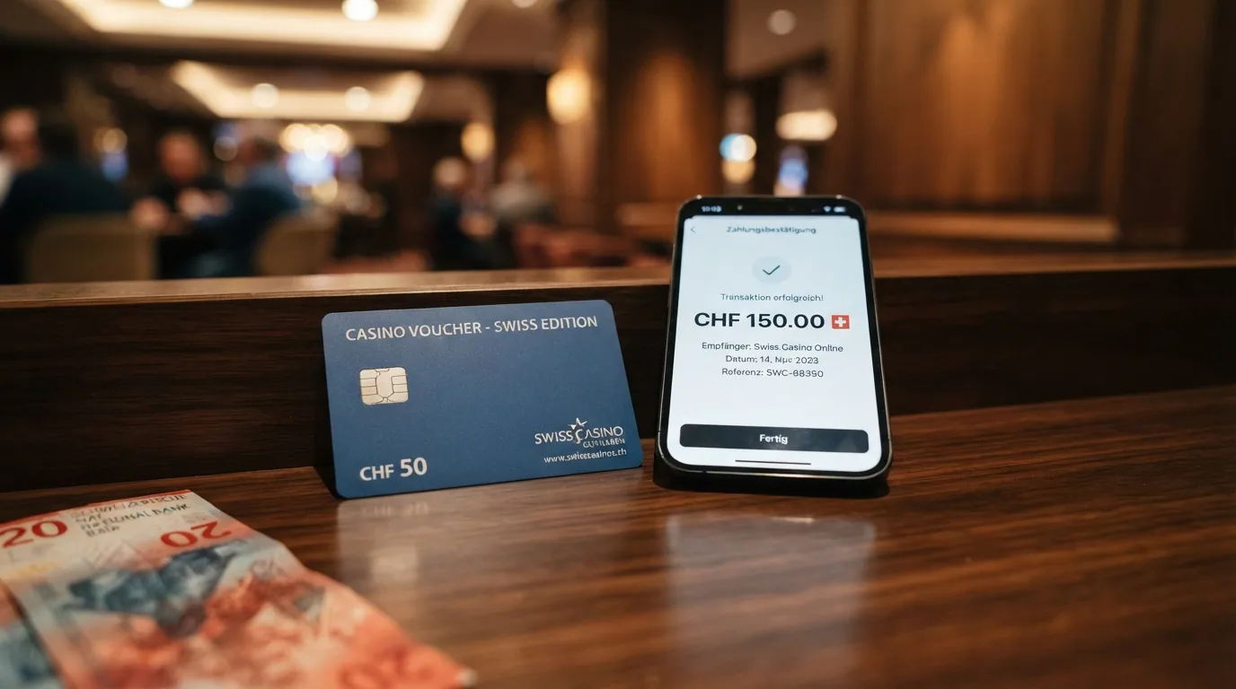 Eine Paysafecard neben einem Smartphone mit TWINT-App und durchgestrichenem CHF-1-Betrag